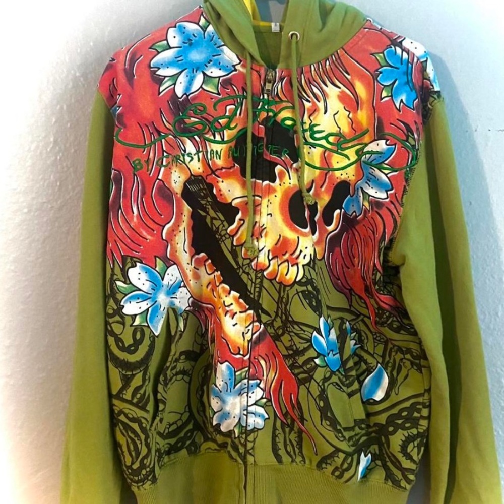 Don ED HARDY RARE green jacket !
